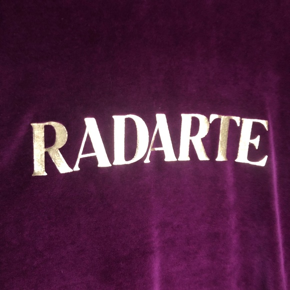 Radarte - Large Hoodie - Maroon Velour/Velvet - Gold Foil Logo - 80% OFF SALE!!! - Picture 3 of 8